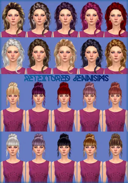 Jenni Sims: Butterflysims 153 and Newsea Jackdaw hair retextured for Sims 4