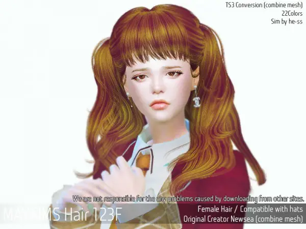 MAY Sims: May Hair 123 F for Sims 4