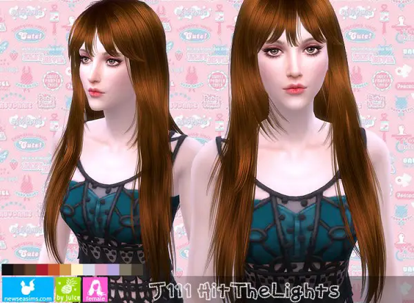 NewSea: J111 Hit The Lights hair for Sims 4