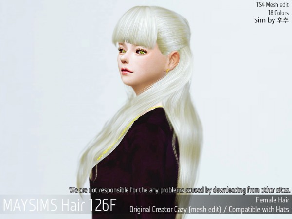 MAY Sims: May Hair 126F hair retextured for Sims 4