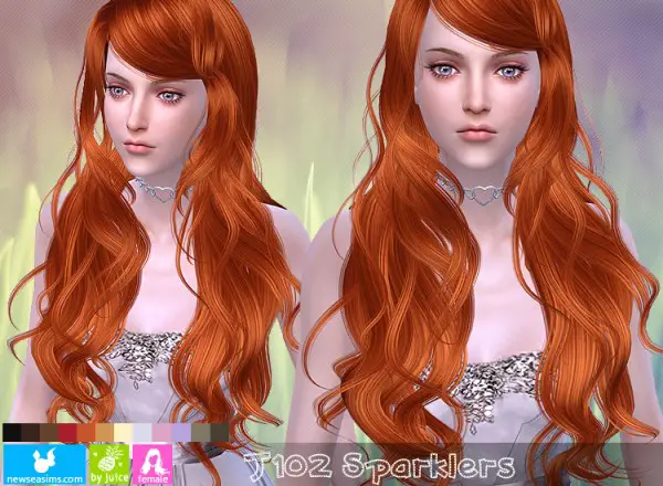 NewSea: J102 Sparklers hair for Sims 4