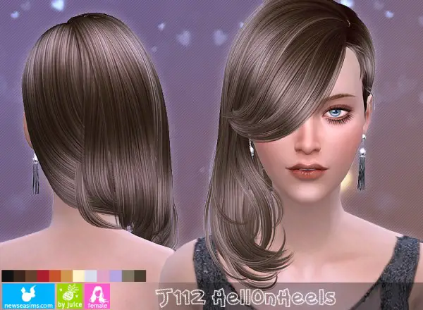 NewSea: J112 Hell On Heels hair for Sims 4