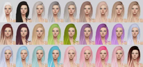Kalewa a: Aquaria hair retextured for Sims 4