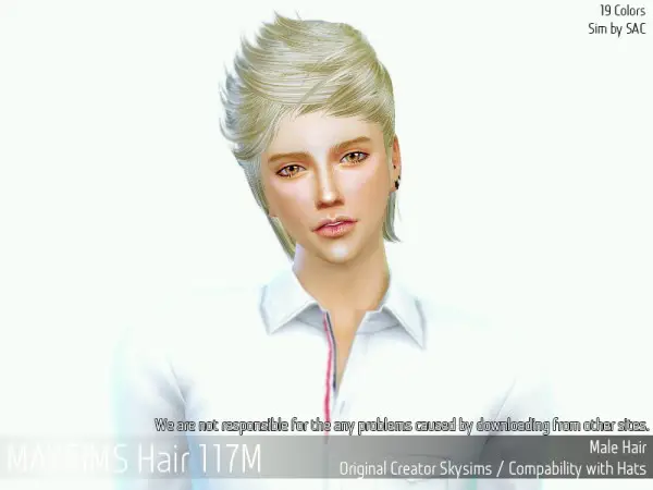 MAY Sims: May Hair 117 retextured for Sims 4