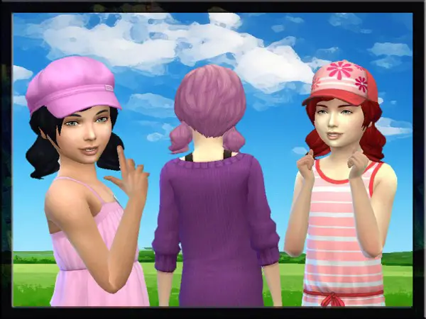 The Sims Resource: Dolly Hair for Girls for Sims 4