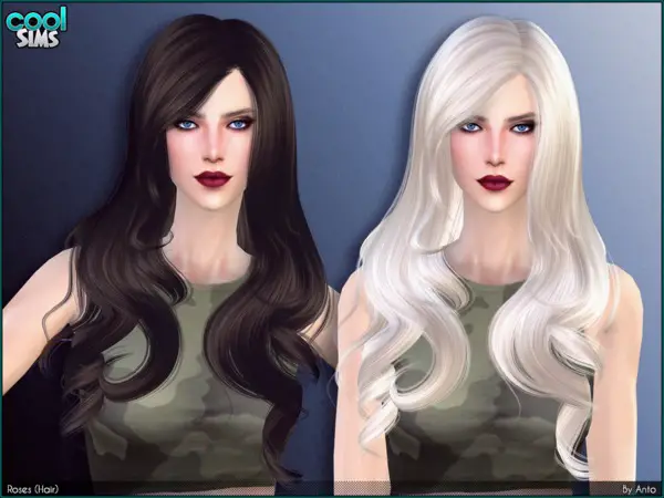 The Sims Resource: Roses hair by Anto for Sims 4