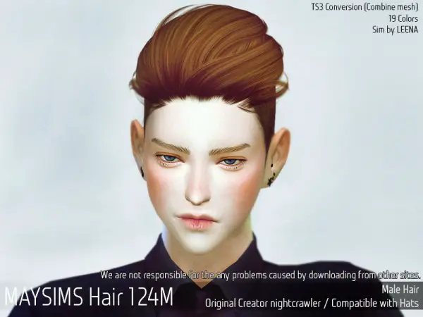 MAY Sims: May Hair 124 for Sims 4
