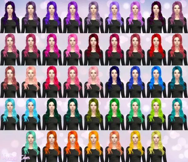 Aveira Sims 4: Newsea`s Evergreen hair retextured for Sims 4