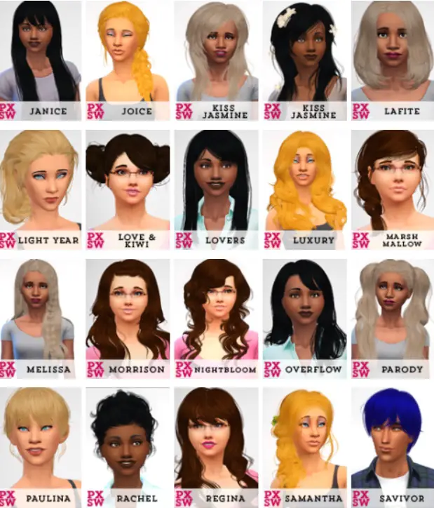 Swirl Goodies: Newsea`s hairstyles retextured - part 2 - Sims 4 Hairs