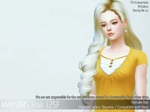 MAY Sims: May Hair 125F for Sims 4