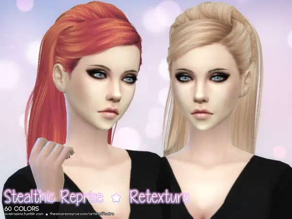 Aveira Sims 4: Stealthic Reprise hair retextured for Sims 4