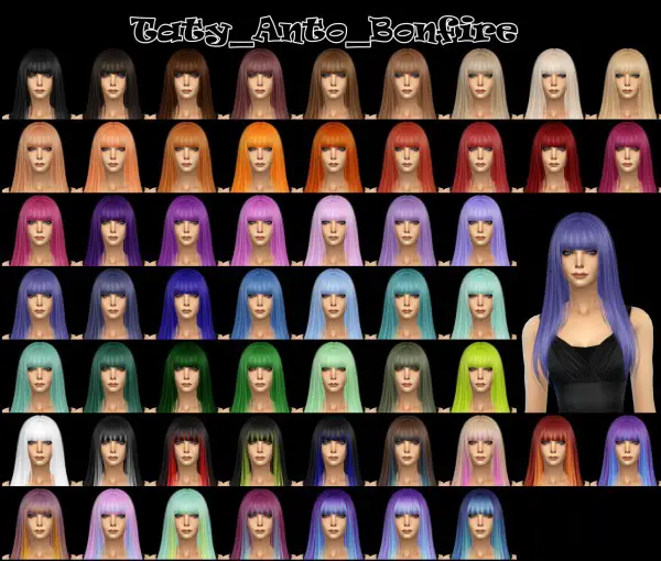 Taty: Anto Bonfire hair retextured for Sims 4
