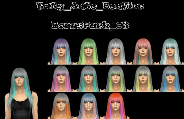 Taty: Anto Bonfire hair retextured for Sims 4