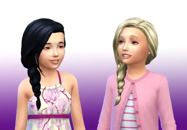 Mystufforigin: Braid Side for Girls for Sims 4