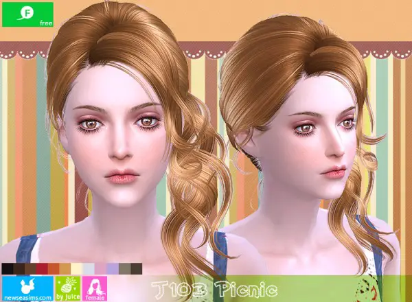 NewSea: J103 Picnic hair for Sims 4