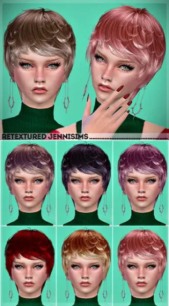 Jenni Sims: Butterfly`s 052 and Newsea`s Devon hairs retextured for Sims 4