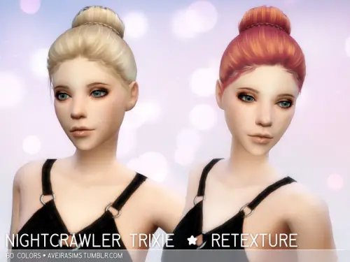 Aveira Sims 4: Nightcrawler`s Trixie hair retextured for Sims 4