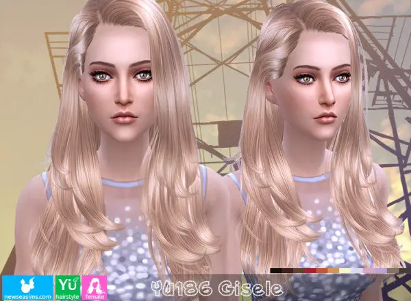 NewSea: YU 186 Gisele hair for Sims 4