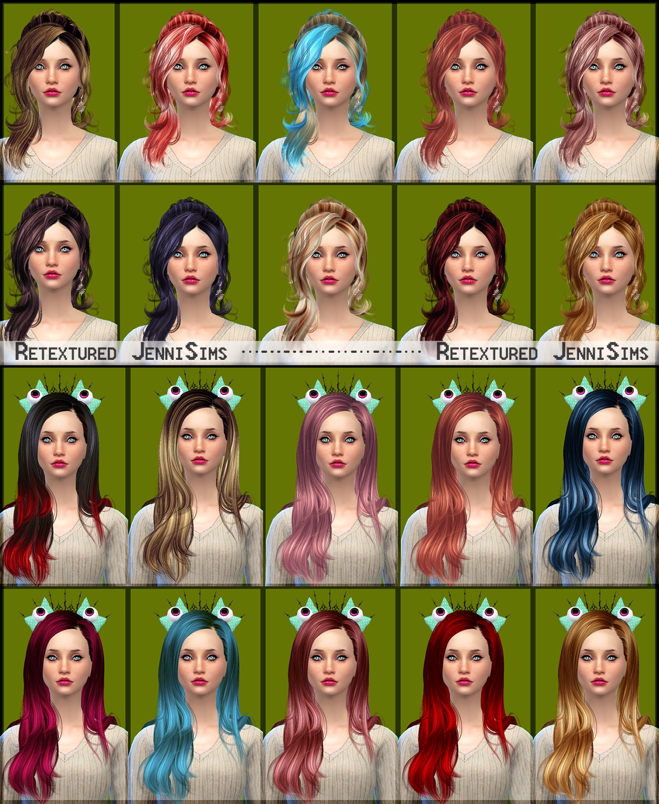 Jenni Sims Newsea`s Vera And Chawla Hairs Retextured Sims 4 Hairs