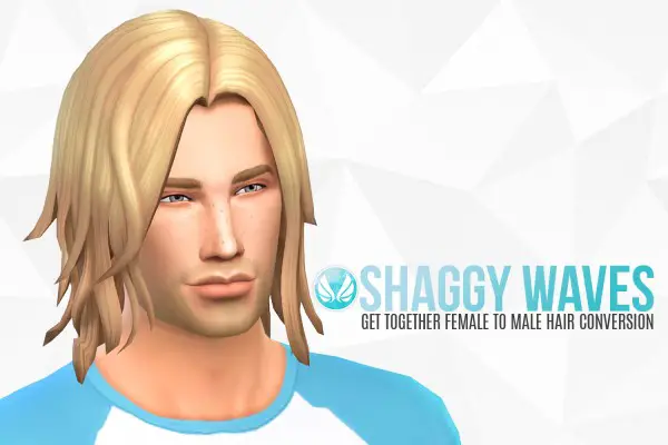 Simsational designs: Shaggy Waves   GT Female to Male Hair Conversion for Sims 4