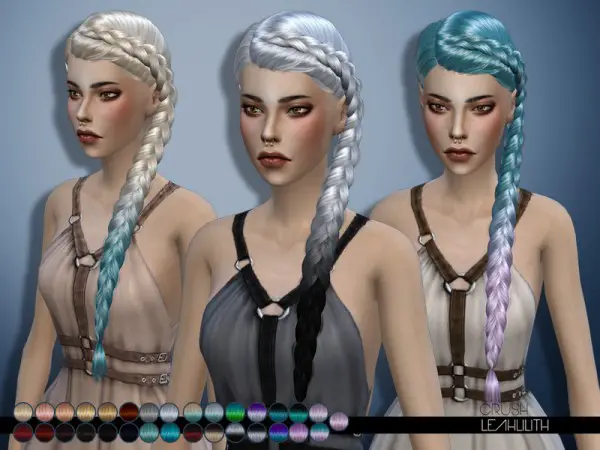 The Sims Resource: Crush hair LeahLilith for Sims 4