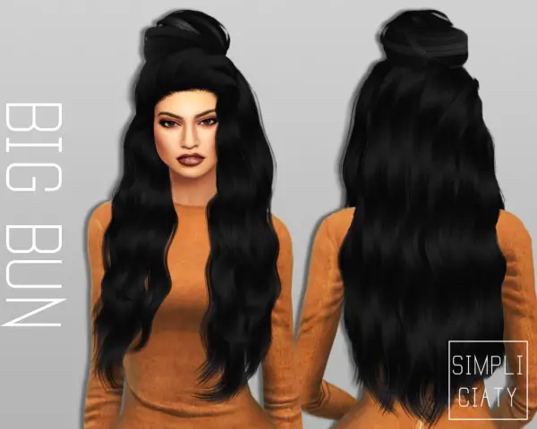 Simpliciaty: 6 variations of buns hair for Sims 4