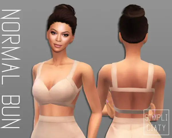 Simpliciaty: 6 variations of buns hair for Sims 4