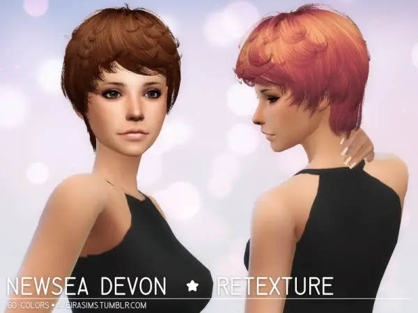 Aveira Sims 4: Newsea Devon hair retextured for Sims 4