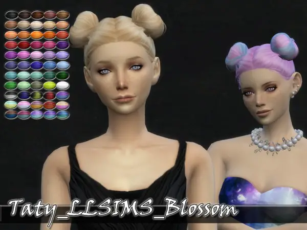 Taty: Blossom hair retextured for Sims 4