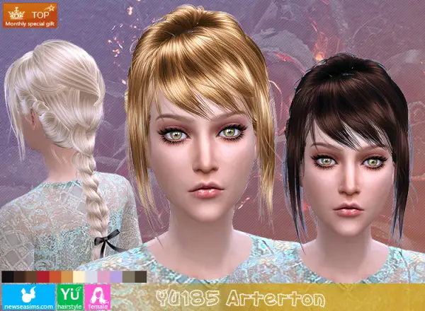 NewSea: YU185 Arterton hair for Sims 4