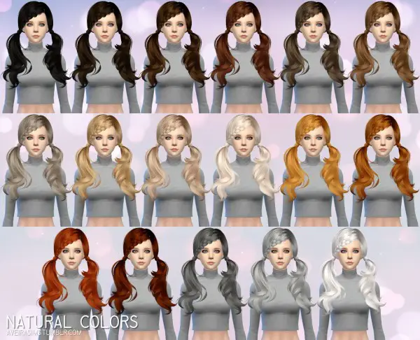 Aveira Sims 4: Butterfly`s 052 hair retextured for Sims 4