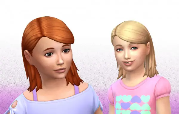 Mystufforigin: Medium Tucked hair for girls for Sims 4