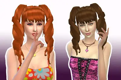 Mystufforigin: Twist Pigtails hair for Sims 4