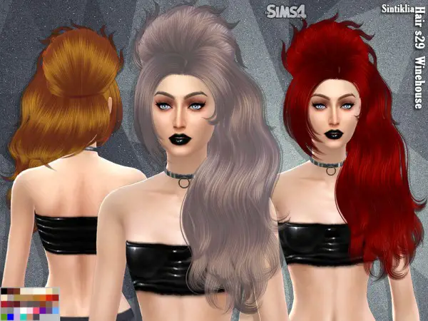 Sintiklia Sims: Hair 29 Winehouse for Sims 4