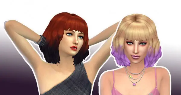 Mystufforigin: Medium Dipped Color hair for Sims 4