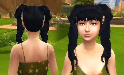 Mystufforigin: Twist Pigtails hair for Sims 4