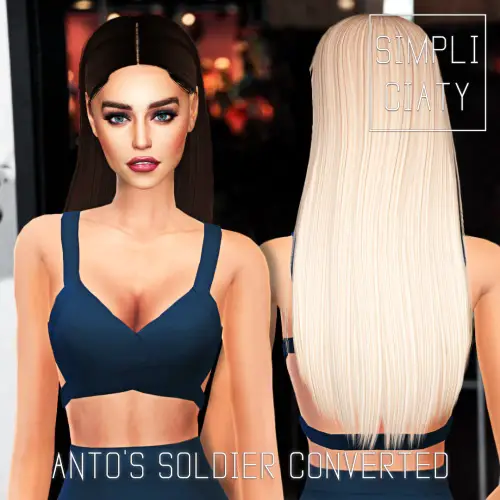 Simpliciaty: Anto’s Soldier hair retextured for Sims 4