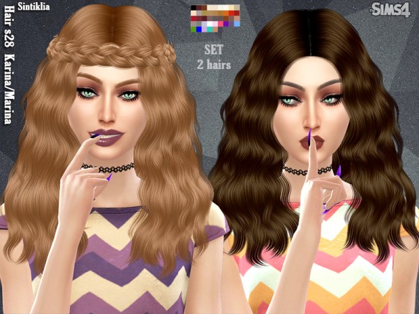 Sintiklia Sims: Hairset 28 Karina/Marina for Sims 4
