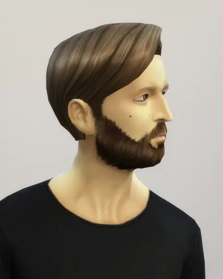 Rusty Nail: Long wavy classic hair for him for Sims 4