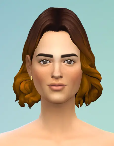 Rusty Nail: Long wavy parted V4 ombre hair for Sims 4