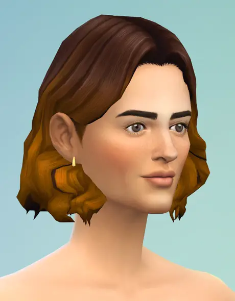 Rusty Nail: Long wavy parted V4 ombre hair for Sims 4