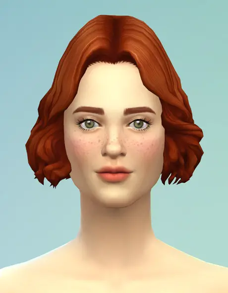 Rusty Nail: Long wavy parted V5 hair for Sims 4