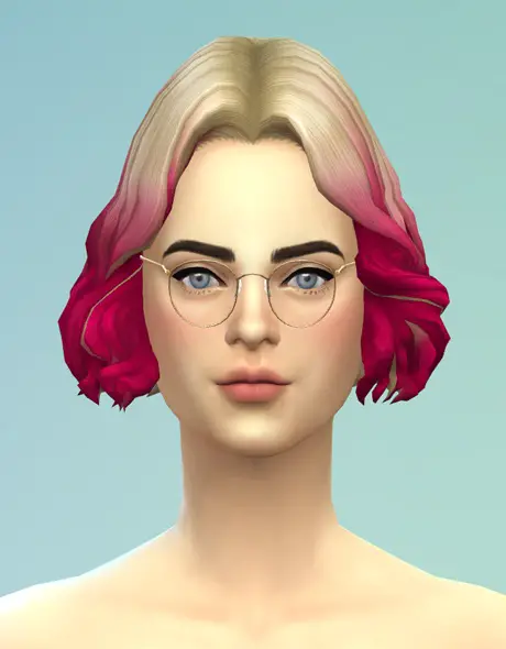 Rusty Nail: Long wavy parted  V5 ombre hair for Sims 4