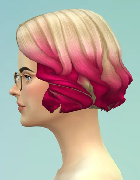 Rusty Nail: Long wavy parted  V5 ombre hair for Sims 4