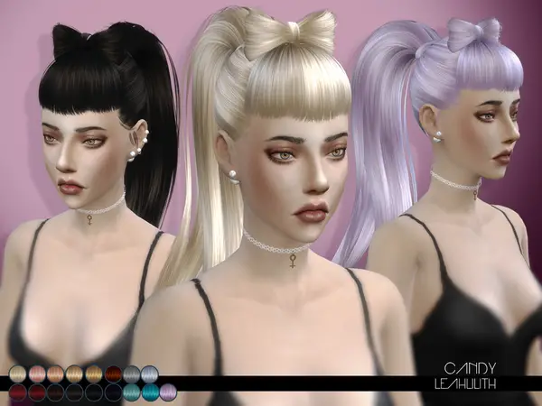 The Sims Resource: Candy hair by Leah Lillith for Sims 4