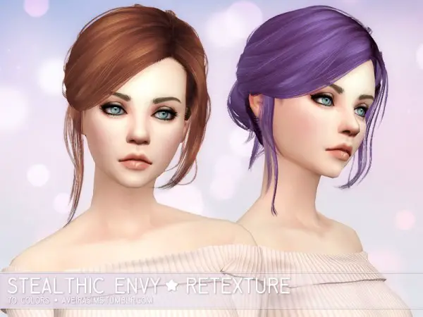 Aveira Sims 4: Stealthic Envy hair retextured for Sims 4