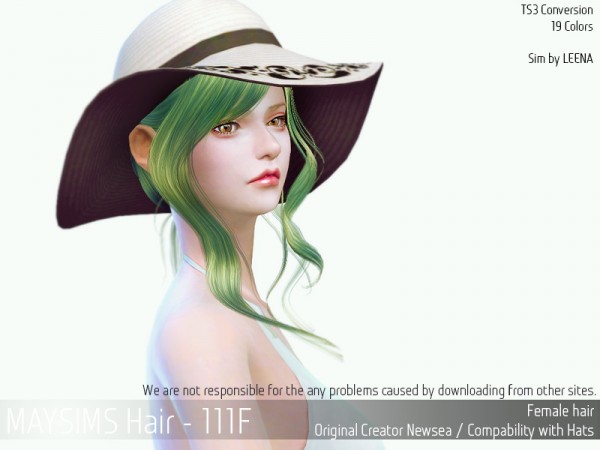 MAY Sims: May 111F hair retextured for Sims 4