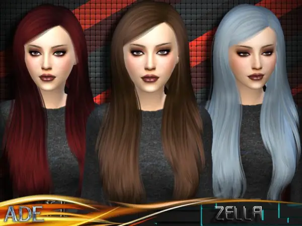 The Sims Resource: Zella hair by Ade Darma for Sims 4