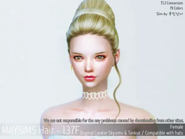 MAY Sims: May 137F hair retextured for Sims 4