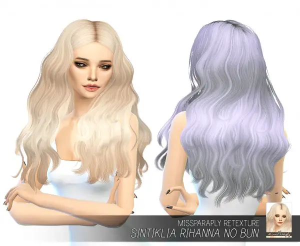 Sims 4 Hairs ~ Miss Paraply: Sintiklia`s Rihanna hair retextured solid ...